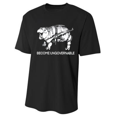 Become Ungovernable Funny Moodeng Performance Sprint T-Shirt