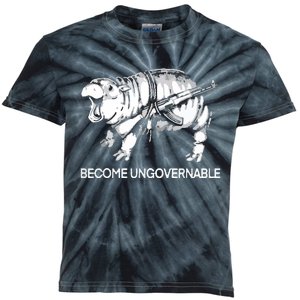 Become Ungovernable Funny Moodeng Kids Tie-Dye T-Shirt