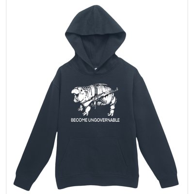 Become Ungovernable Funny Moodeng Urban Pullover Hoodie