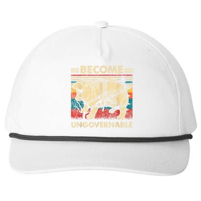 Become Ungovernable Funny Moodeng Snapback Five-Panel Rope Hat