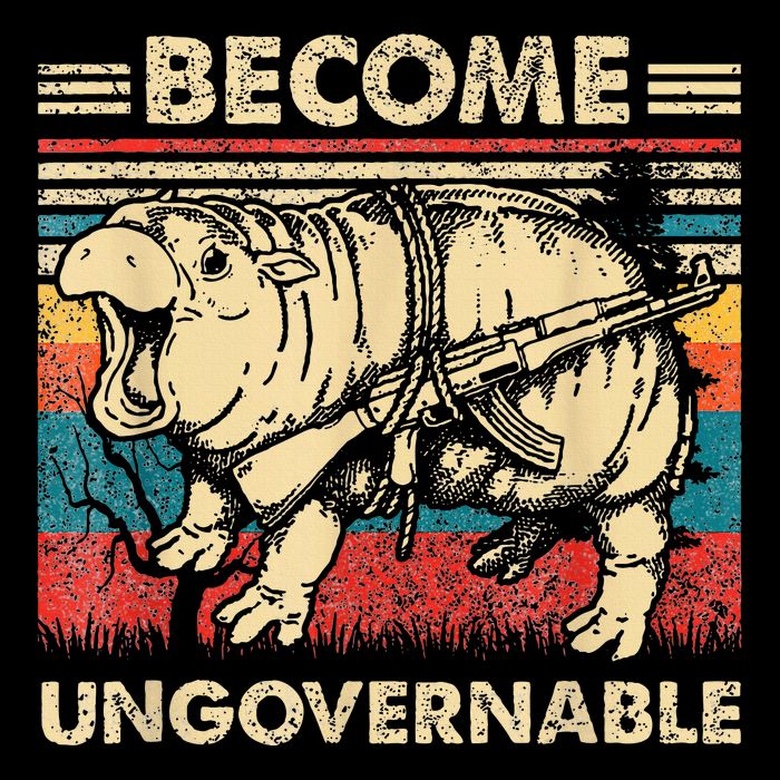 Become Ungovernable Funny Moodeng 7-Panel Snapback Hat