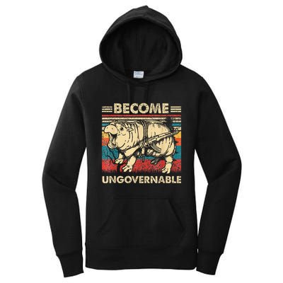 Become Ungovernable Funny Moodeng Women's Pullover Hoodie