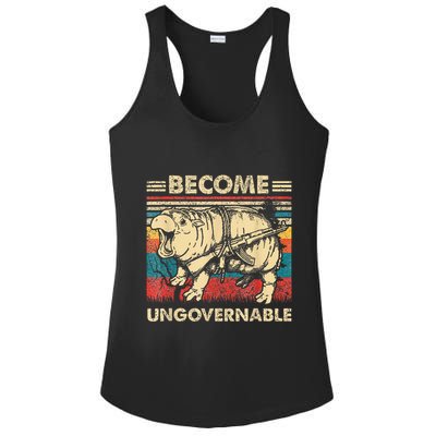 Become Ungovernable Funny Moodeng Ladies PosiCharge Competitor Racerback Tank