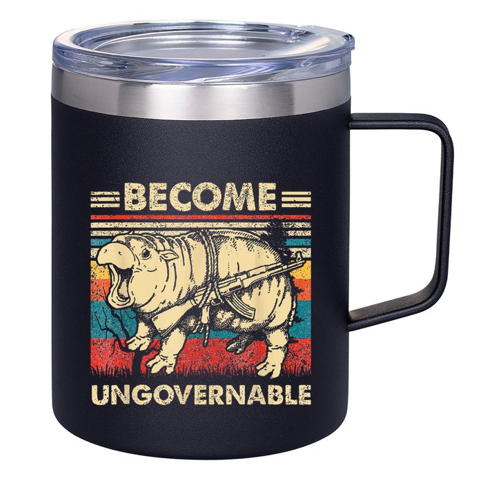 Become Ungovernable Funny Moodeng 12oz Stainless Steel Coffee Mug