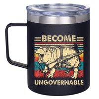 Become Ungovernable Funny Moodeng 12oz Stainless Steel Coffee Mug