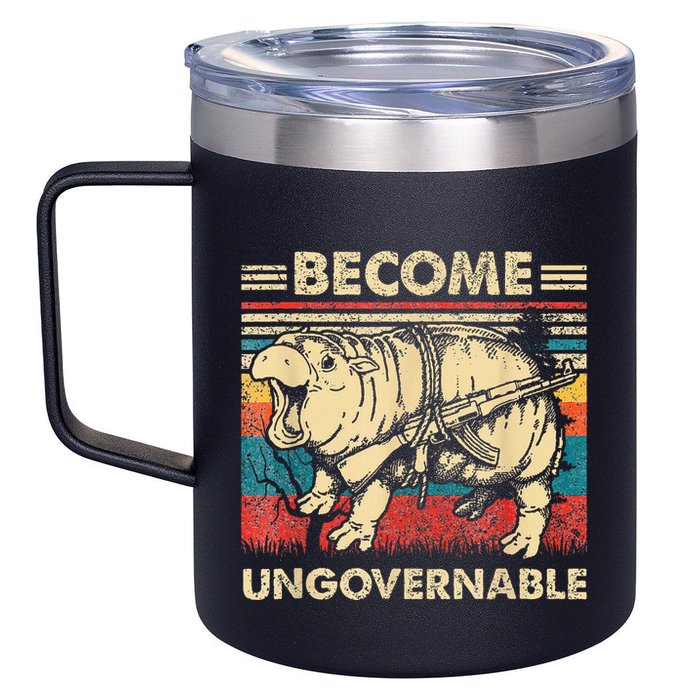 Become Ungovernable Funny Moodeng 12oz Stainless Steel Coffee Mug