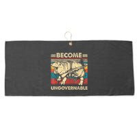 Become Ungovernable Funny Moodeng Large Microfiber Waffle Golf Towel