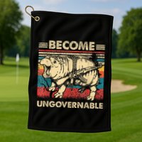 Become Ungovernable Funny Moodeng Golf Towel