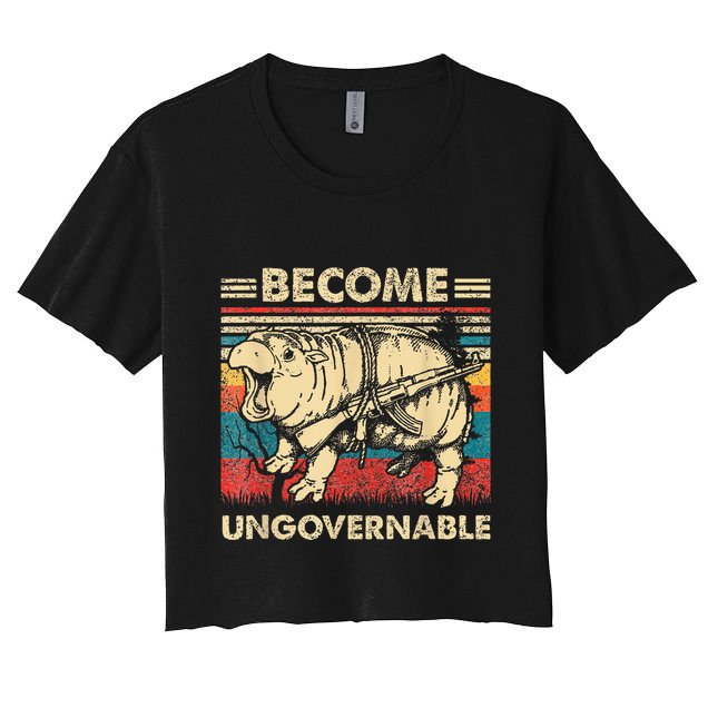 Become Ungovernable Funny Moodeng Crop Top