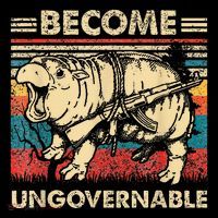 Become Ungovernable Funny Moodeng Cropped Pullover Crew