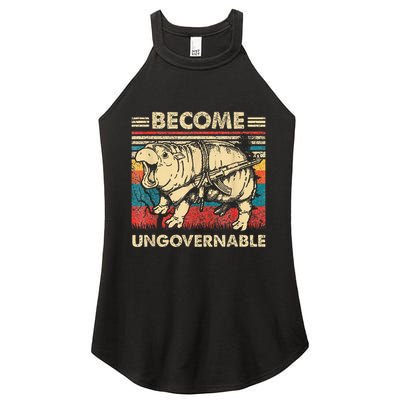 Become Ungovernable Funny Moodeng Women's Perfect Tri Rocker Tank