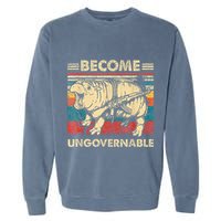 Become Ungovernable Funny Moodeng Garment-Dyed Sweatshirt