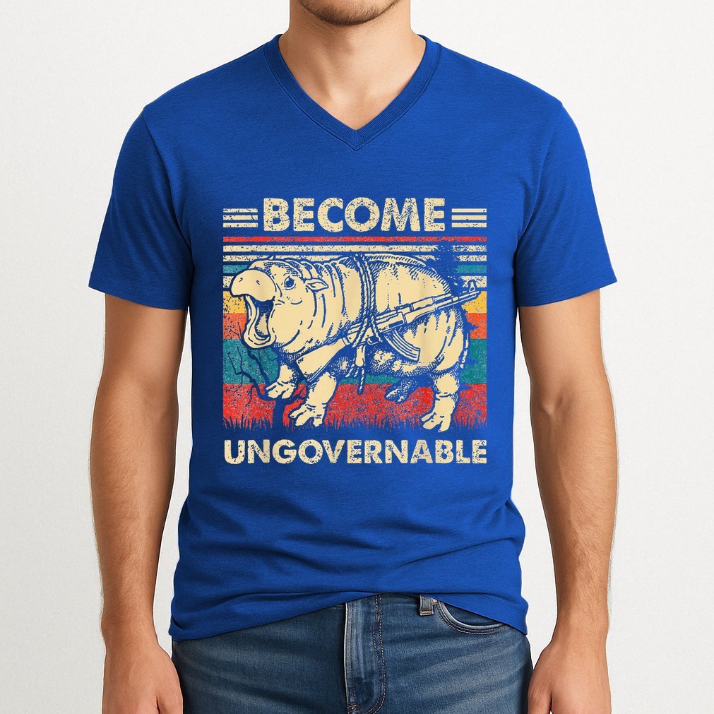 Become Ungovernable Funny Moodeng V-Neck T-Shirt