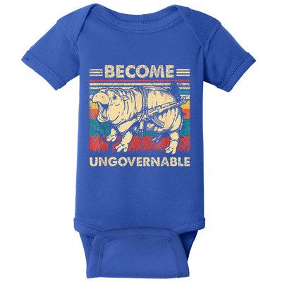 Become Ungovernable Funny Moodeng Baby Bodysuit