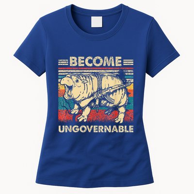 Become Ungovernable Funny Moodeng Womens T-Shirt