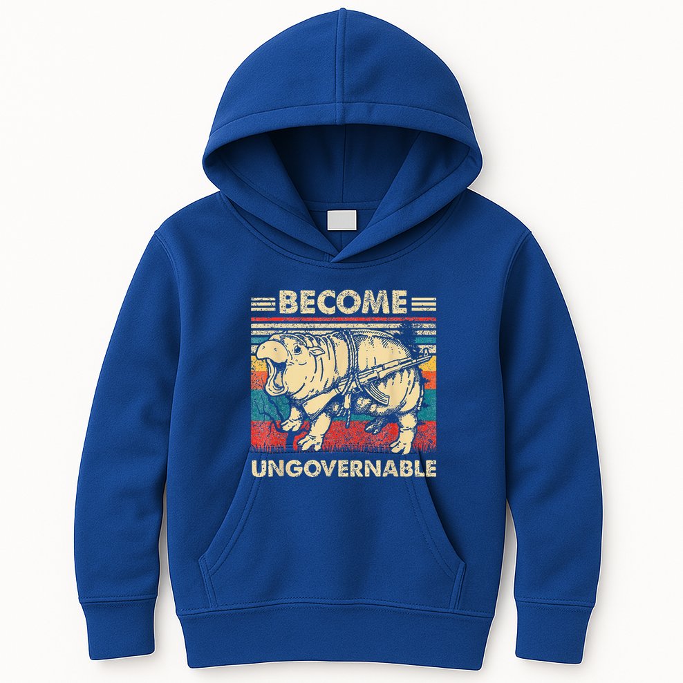 Become Ungovernable Funny Moodeng Kids Hoodie