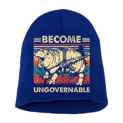 Become Ungovernable Funny Moodeng Short Acrylic Beanie