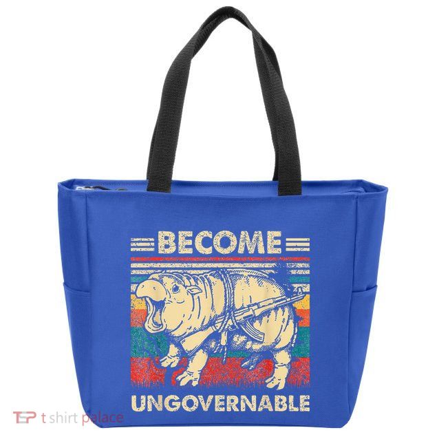 Become Ungovernable Funny Moodeng Zip Tote Bag