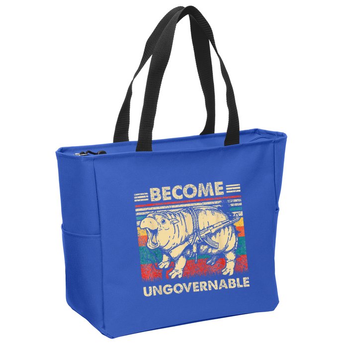 Become Ungovernable Funny Moodeng Zip Tote Bag