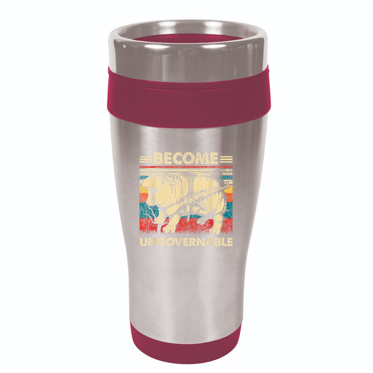 Become Ungovernable Funny Moodeng 16oz Travel Tumbler