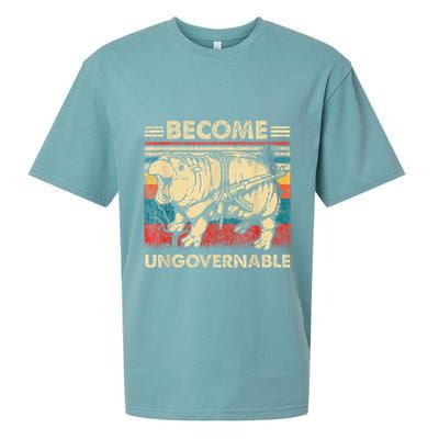 Become Ungovernable Funny Moodeng Sueded Cloud Jersey T-Shirt