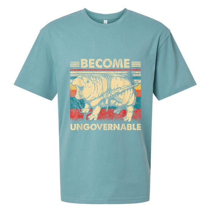 Become Ungovernable Funny Moodeng Sueded Cloud Jersey T-Shirt