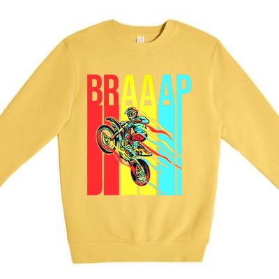 Braaap USA Flag Moto Motorcycle Dirt Bike Racing Rider Retro Premium Crewneck Sweatshirt