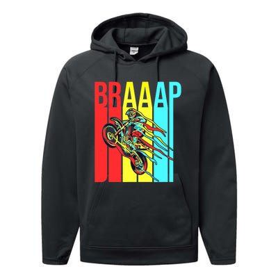 Braaap USA Flag Moto Motorcycle Dirt Bike Racing Rider Retro Performance Fleece Hoodie