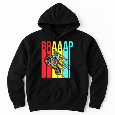 Braaap USA Flag Moto Motorcycle Dirt Bike Racing Rider Retro Hoodie