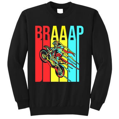 Braaap USA Flag Moto Motorcycle Dirt Bike Racing Rider Retro Sweatshirt