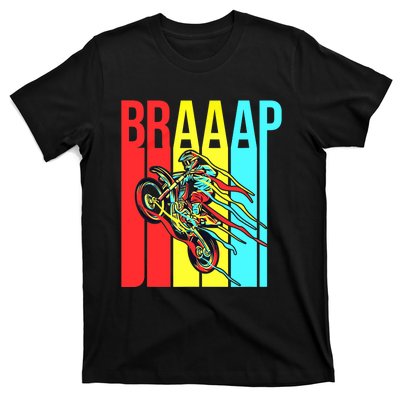 Braaap USA Flag Moto Motorcycle Dirt Bike Racing Rider Retro T-Shirt