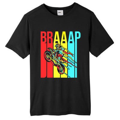 Braaap USA Flag Moto Motorcycle Dirt Bike Racing Rider Retro Tall Fusion ChromaSoft Performance T-Shirt