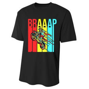 Braaap USA Flag Moto Motorcycle Dirt Bike Racing Rider Retro Performance Sprint T-Shirt