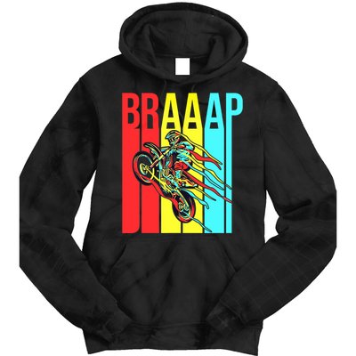 Braaap USA Flag Moto Motorcycle Dirt Bike Racing Rider Retro Tie Dye Hoodie