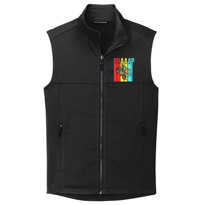 Braaap USA Flag Moto Motorcycle Dirt Bike Racing Rider Retro Collective Smooth Fleece Vest