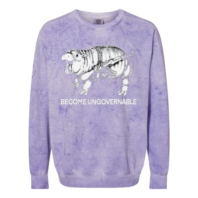 Become Ungovernable Funny Moo Deng Colorblast Crewneck Sweatshirt