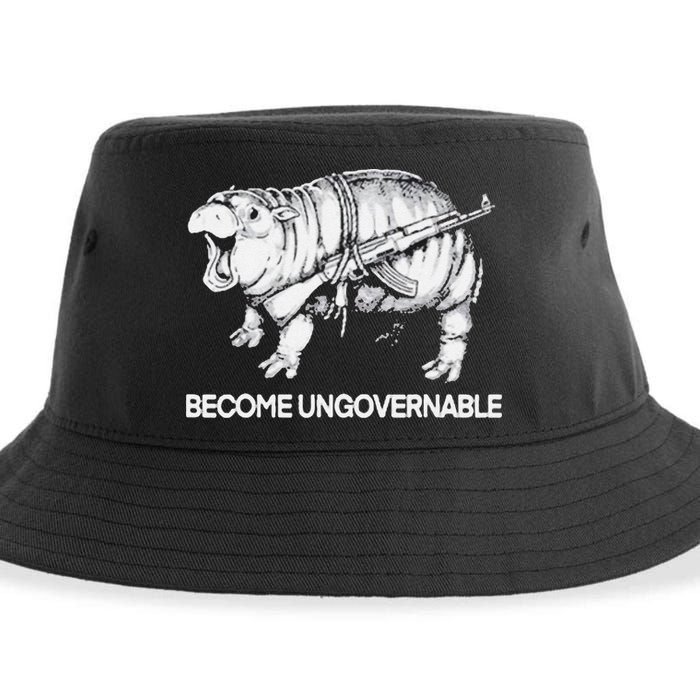 Become Ungovernable Funny Moo Deng Sustainable Bucket Hat
