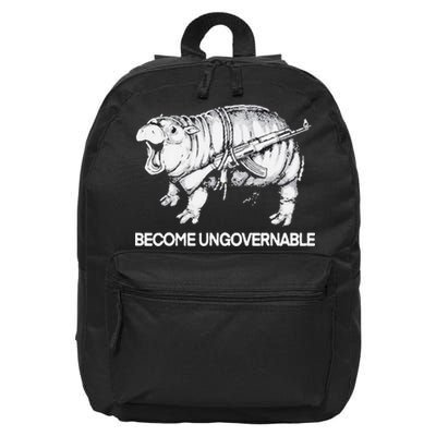 Become Ungovernable Funny Moo Deng 16 in Basic Backpack