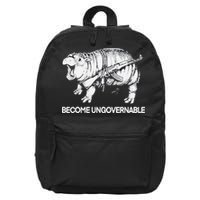 Become Ungovernable Funny Moo Deng 16 in Basic Backpack