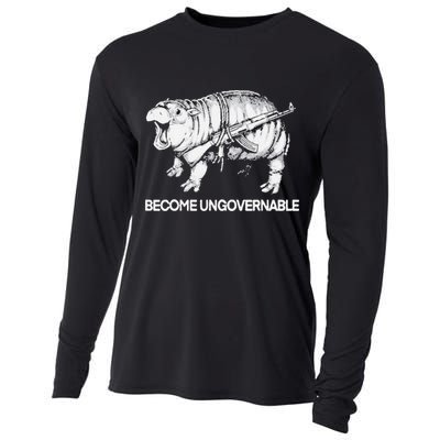 Become Ungovernable Funny Moo Deng Cooling Performance Long Sleeve Crew