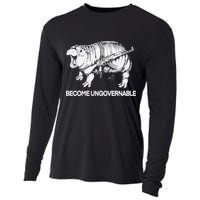 Become Ungovernable Funny Moo Deng Cooling Performance Long Sleeve Crew