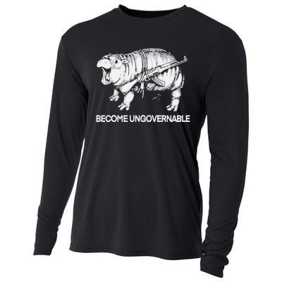 Become Ungovernable Funny Moo Deng Cooling Performance Long Sleeve Crew