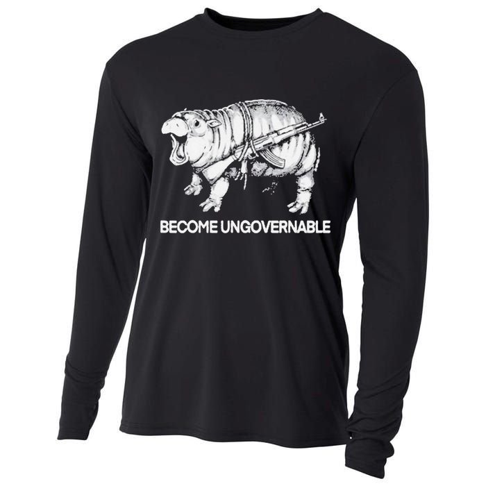 Become Ungovernable Funny Moo Deng Cooling Performance Long Sleeve Crew