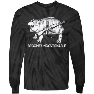 Become Ungovernable Funny Moo Deng Tie-Dye Long Sleeve Shirt