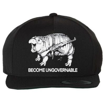 Become Ungovernable Funny Moo Deng Wool Snapback Cap