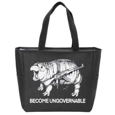 Become Ungovernable Funny Moo Deng Zip Tote Bag