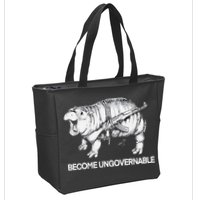 Become Ungovernable Funny Moo Deng Zip Tote Bag
