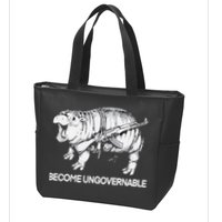 Become Ungovernable Funny Moo Deng Zip Tote Bag