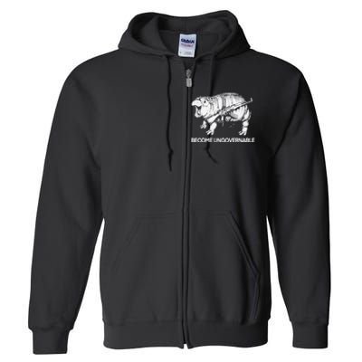 Become Ungovernable Funny Moo Deng Full Zip Hoodie