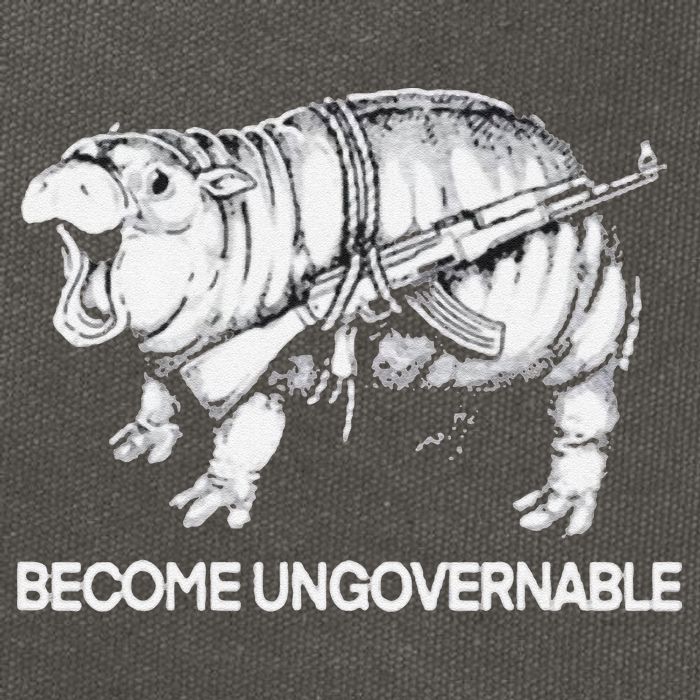 Become Ungovernable Funny Moo Deng Cotton Canvas Backpack